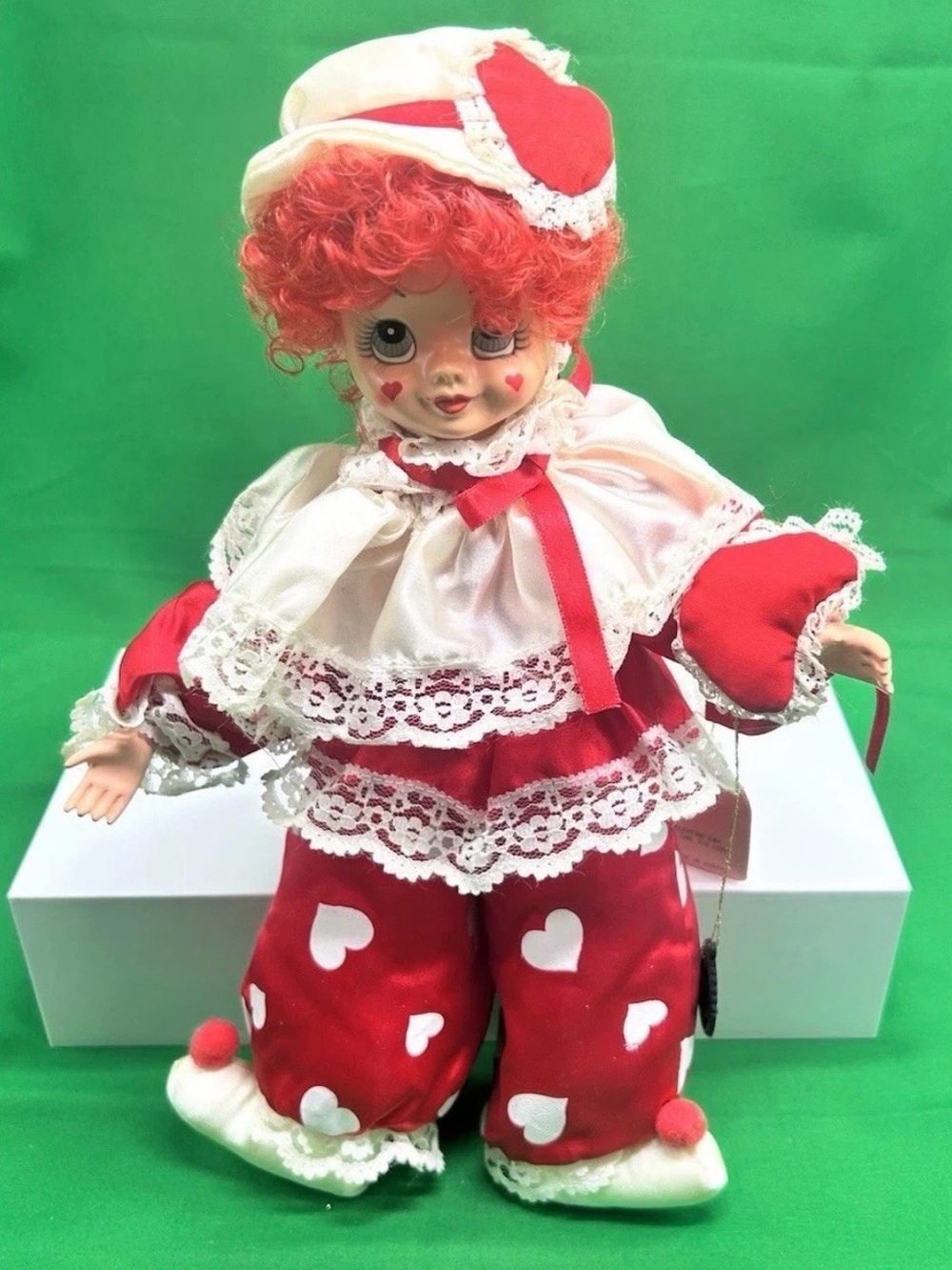 Clown Red Hair Doll Brinn Collectible Edition #14586 Korea 1986 Vintage 13”